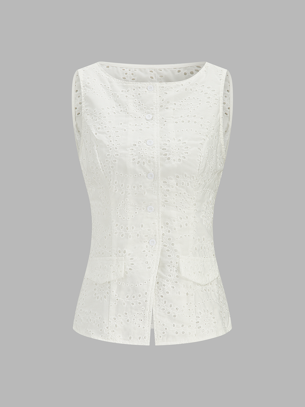 Eyelet Embroidered Tank Top & Shorts Set