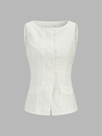 Eyelet Embroidered Tank Top & Shorts Set