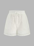 Eyelet Embroidered Tank Top & Shorts Set