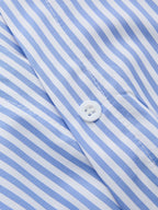Striped Short Sleeve Wrap Tie-Back Shirt