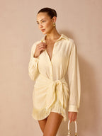 Oversized Breathable Textured Long Sleeve Shirt