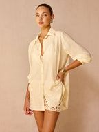 Oversized Breathable Textured Long Sleeve Shirt