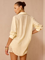 Oversized Breathable Textured Long Sleeve Shirt
