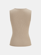 Metal Stud Embellished Knit Vest
