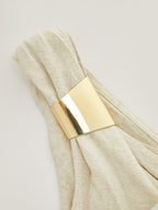 Linen Blend One Shoulder Top & Pants Set