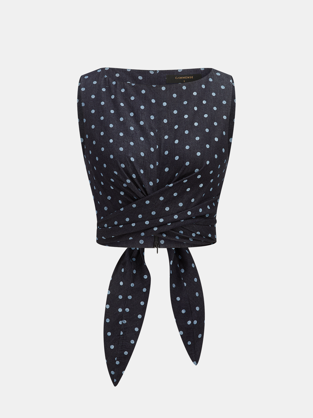 Denim Polka Dot Crop Top & Pants Set