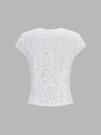Short Sleeve Frog Button Lace Blouse