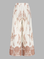 Leaf Print Halter Neck Crop Top & Pants Set
