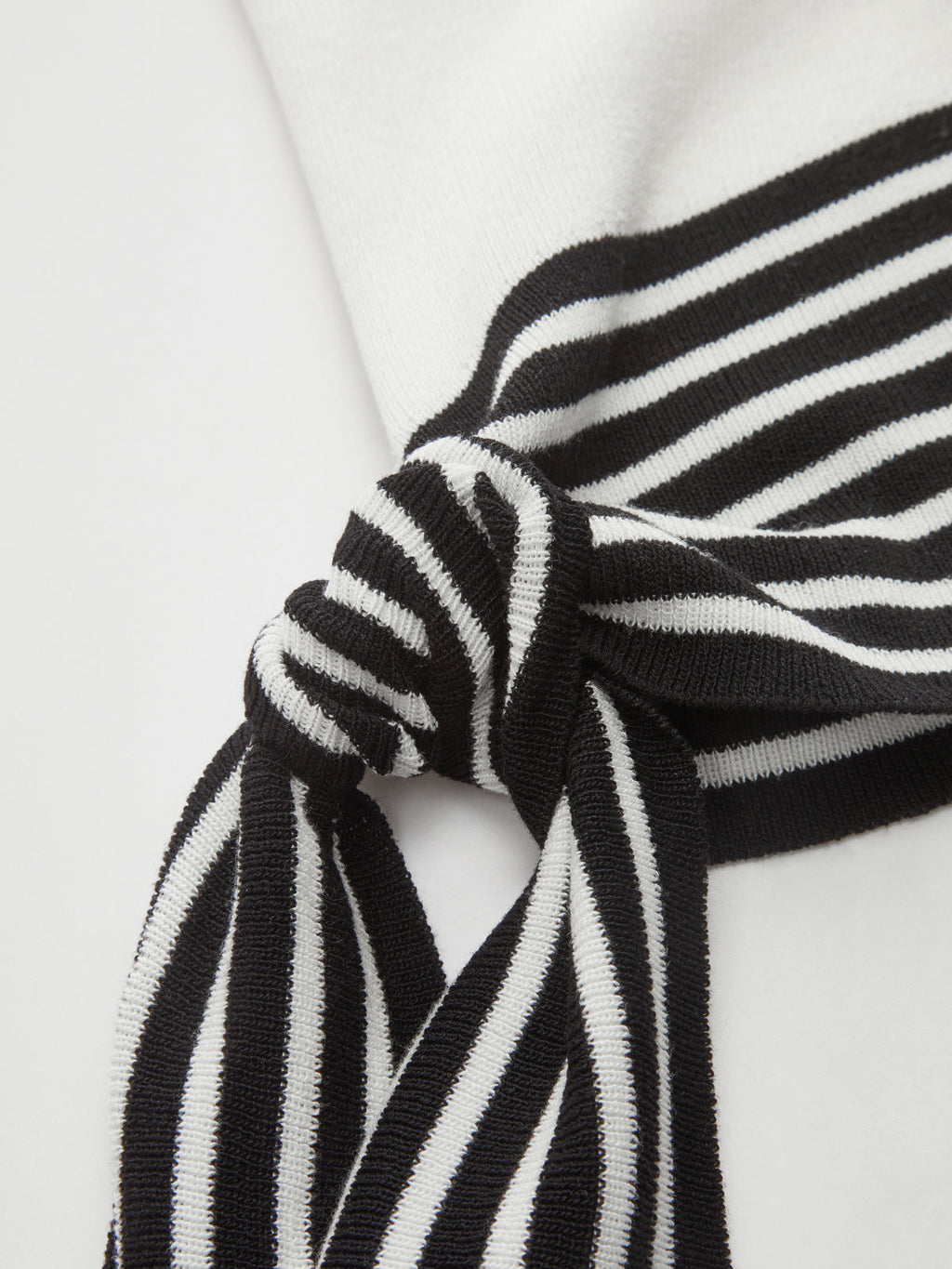 Cap Sleeve V-Neck Striped Tie Knit Top