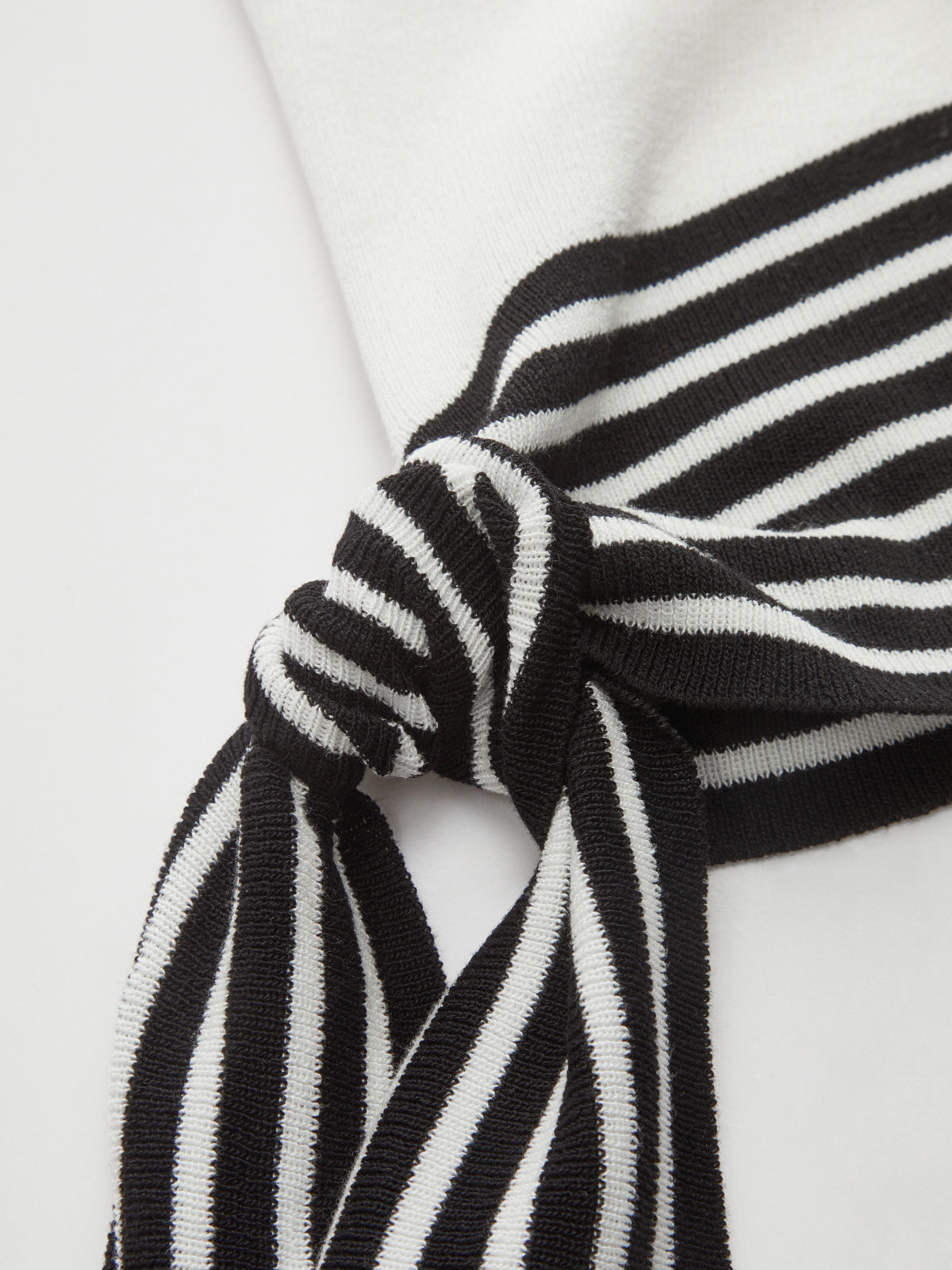 Cap Sleeve V-Neck Striped Tie Knit Top