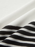 Cap Sleeve V-Neck Striped Tie Knit Top