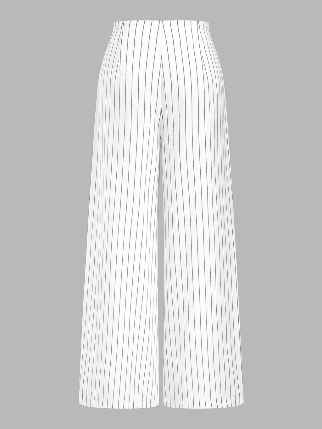 Pinstripe Cotton Linen Wide Leg Pants