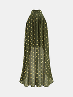 Polka Dot Halter Asymmetrical Blouse