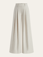 Cotton Linen Wrap Top & Pleated Pants Set