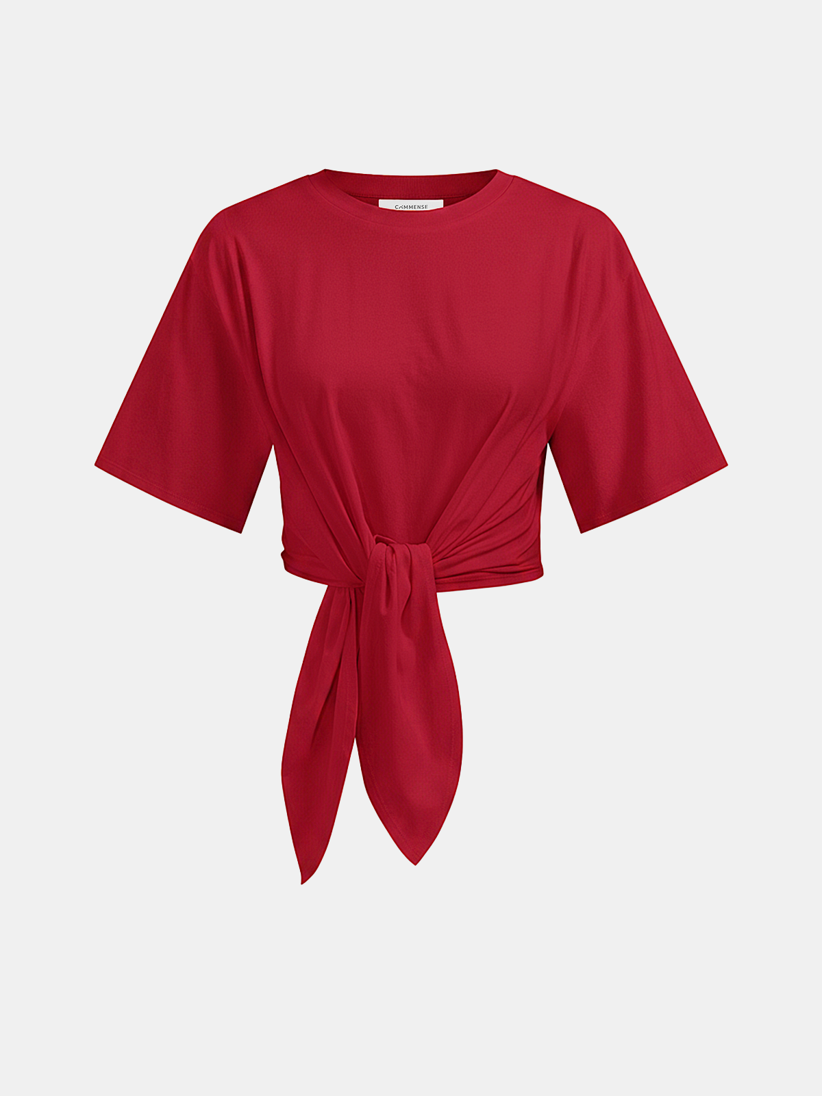 Cotton Knotted Short Sleeve Crop Top