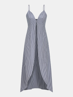 Striped Long Cami Top and Wide-Leg Pants Set