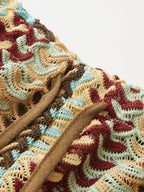 Tassel Drawstring Multicolor Chevron Shorts